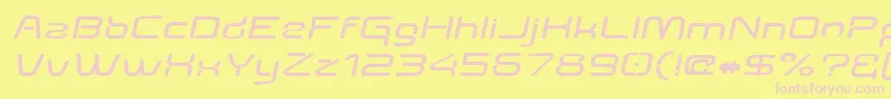 Aunchantedexpandedboldoblique Font – Pink Fonts on Yellow Background