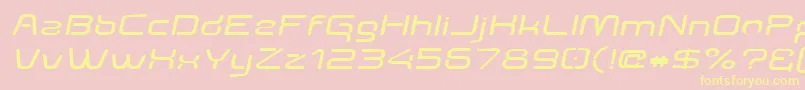 Aunchantedexpandedboldoblique Font – Yellow Fonts on Pink Background