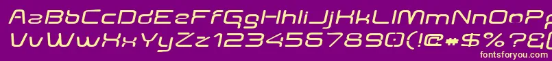 Aunchantedexpandedboldoblique Font – Yellow Fonts on Purple Background