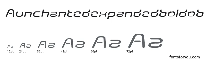 Размеры шрифта Aunchantedexpandedboldoblique
