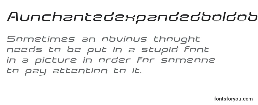 Review of the Aunchantedexpandedboldoblique Font