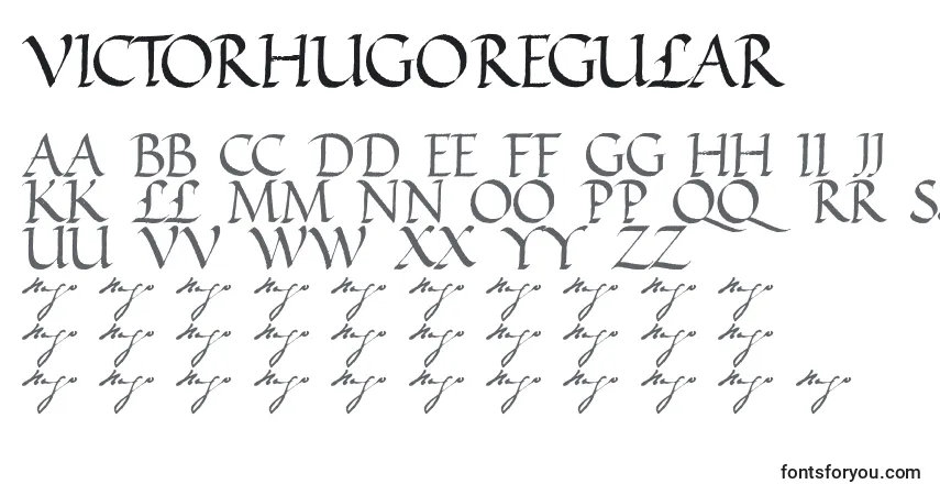 A fonte VictorhugoRegular – alfabeto, números, caracteres especiais