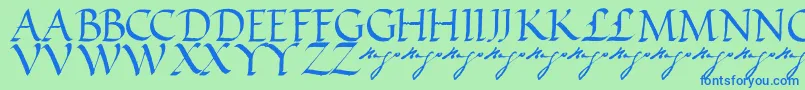 VictorhugoRegular Font – Blue Fonts on Green Background