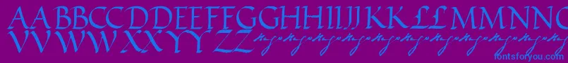 VictorhugoRegular Font – Blue Fonts on Purple Background