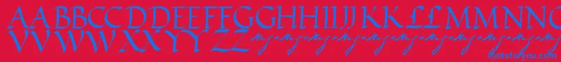 フォントVictorhugoRegular – 赤い背景に青い文字