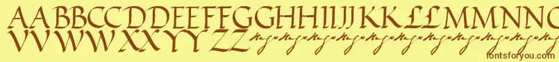 VictorhugoRegular Font – Brown Fonts on Yellow Background