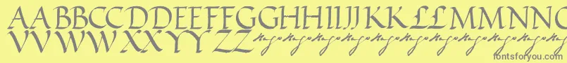 Czcionka VictorhugoRegular – szare czcionki na żółtym tle