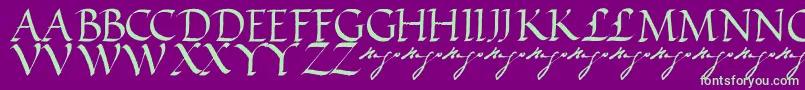 フォントVictorhugoRegular – 紫の背景に緑のフォント