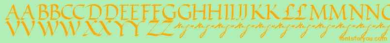 VictorhugoRegular Font – Orange Fonts on Green Background