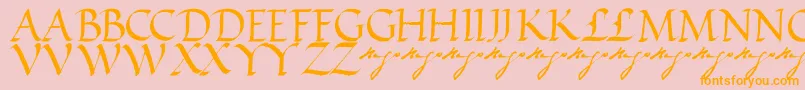 VictorhugoRegular Font – Orange Fonts on Pink Background