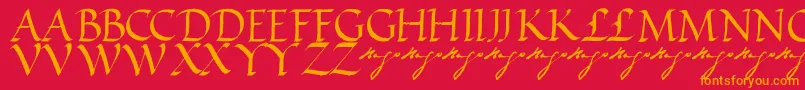 Шрифт VictorhugoRegular – оранжевые шрифты на красном фоне