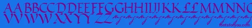 VictorhugoRegular Font – Purple Fonts on Blue Background