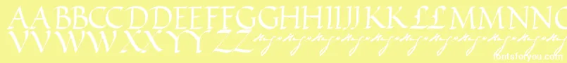 フォントVictorhugoRegular – 黄色い背景に白い文字