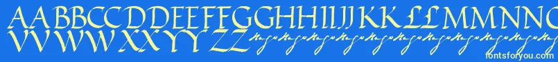 VictorhugoRegular Font – Yellow Fonts on Blue Background