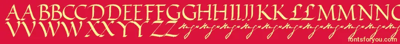 VictorhugoRegular-fontti – keltaiset fontit punaisella taustalla