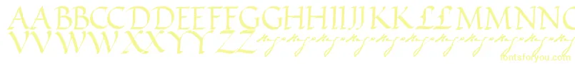 フォントVictorhugoRegular – 白い背景に黄色の文字