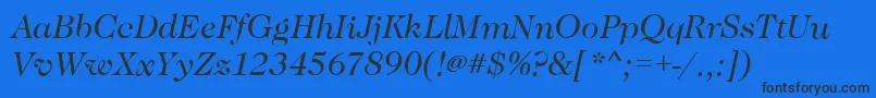 CaslonBookitalic Font – Black Fonts on Blue Background