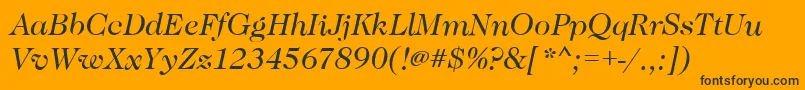 CaslonBookitalic-Schriftart – Schwarze Schriften auf orangefarbenem Hintergrund