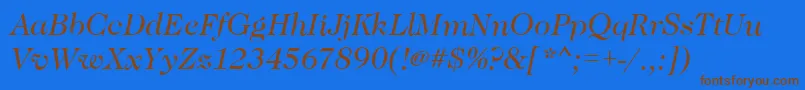 Czcionka CaslonBookitalic – brązowe czcionki na niebieskim tle