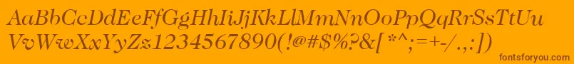CaslonBookitalic Font – Brown Fonts on Orange Background