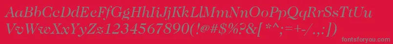 Czcionka CaslonBookitalic – szare czcionki na czerwonym tle