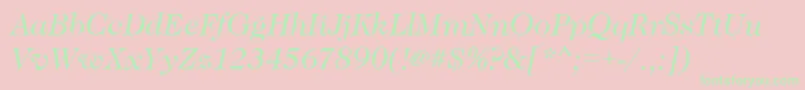 CaslonBookitalic-Schriftart – Grüne Schriften auf rosa Hintergrund