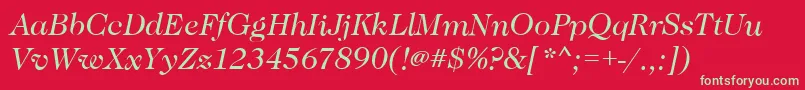 CaslonBookitalic Font – Green Fonts on Red Background
