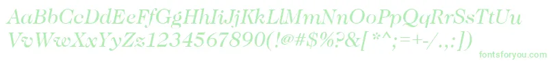 CaslonBookitalic-Schriftart – Grüne Schriften auf weißem Hintergrund