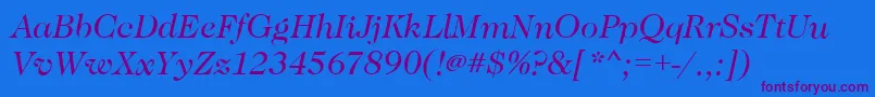 CaslonBookitalic-fontti – violetit fontit sinisellä taustalla
