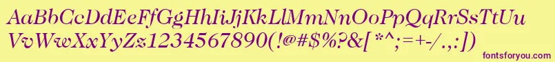 Шрифт CaslonBookitalic – фиолетовые шрифты на жёлтом фоне