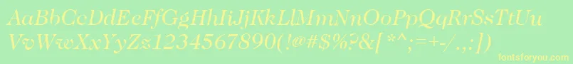 CaslonBookitalic Font – Yellow Fonts on Green Background
