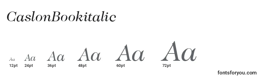 CaslonBookitalic Font Sizes
