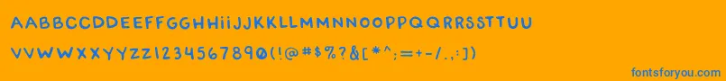RwatangocharlieSlanted Font – Blue Fonts on Orange Background