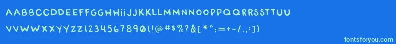 RwatangocharlieSlanted Font – Green Fonts on Blue Background