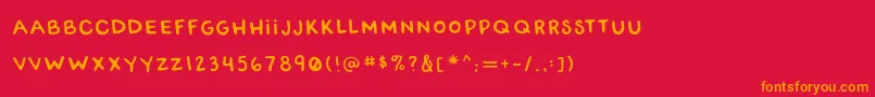 フォントRwatangocharlieSlanted – 赤い背景にオレンジの文字
