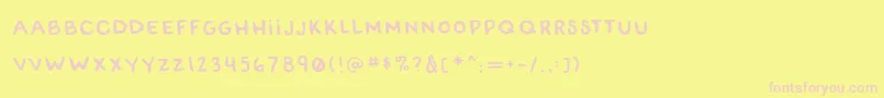 Шрифт RwatangocharlieSlanted – розовые шрифты на жёлтом фоне