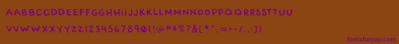 Czcionka RwatangocharlieSlanted – fioletowe czcionki na brązowym tle