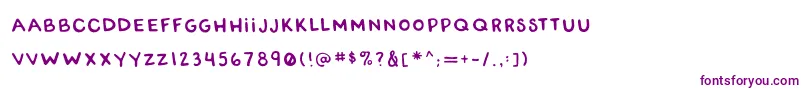 フォントRwatangocharlieSlanted – 白い背景に紫のフォント