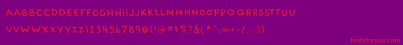 フォントRwatangocharlieSlanted – 紫の背景に赤い文字