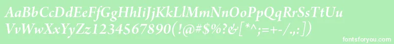 ArnoproSmbditalicsubhead Font – White Fonts on Green Background