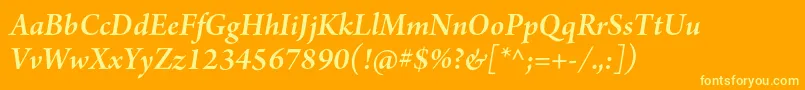 ArnoproSmbditalicsubhead Font – Yellow Fonts on Orange Background