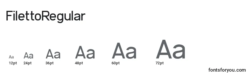 FilettoRegular Font Sizes