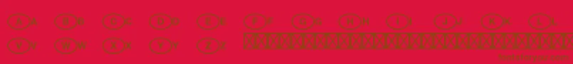 NationalcodepistdUniversal-Schriftart – Braune Schriften auf rotem Hintergrund