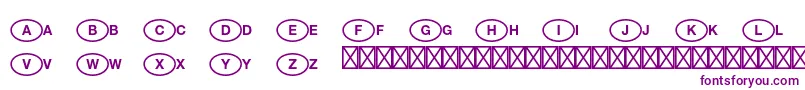 NationalcodepistdUniversal-fontti – violetit fontit valkoisella taustalla