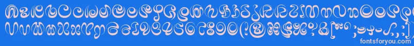IaiA Font – Pink Fonts on Blue Background
