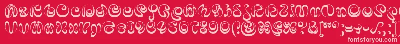 IaiA Font – Pink Fonts on Red Background