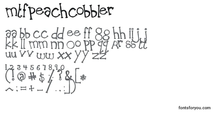 Fuente MtfPeachCobbler - alfabeto, números, caracteres especiales