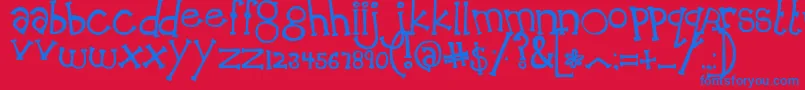 MtfPeachCobbler Font – Blue Fonts on Red Background