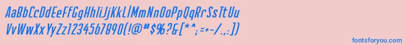 CreatorcreditsbbItal Font – Blue Fonts on Pink Background