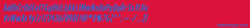 CreatorcreditsbbItal Font – Blue Fonts on Red Background